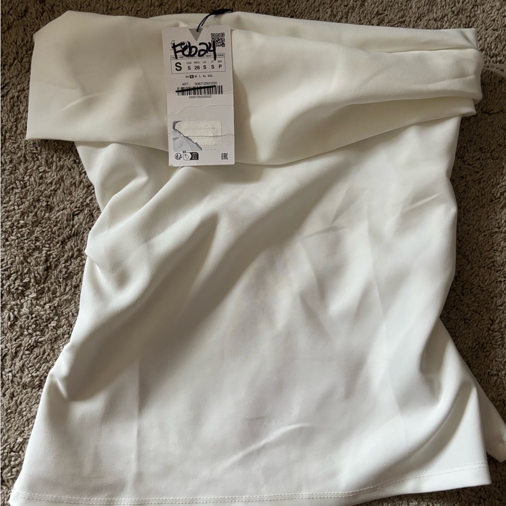 Zara White Off-Shoulder Top